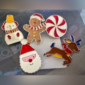 Festive Holiday Enamel Pins Set